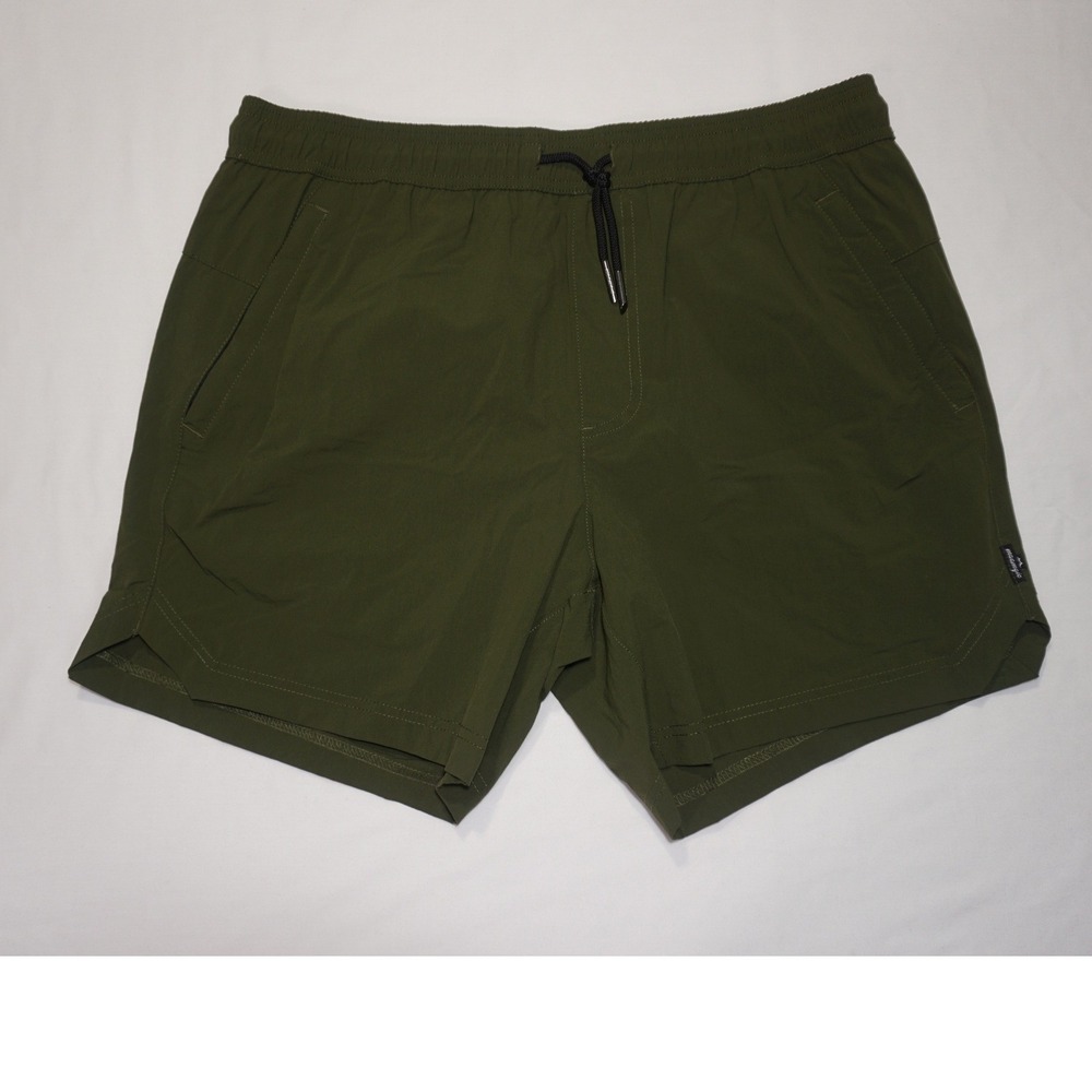 Maamgic Large Olive Green Nylon Spandex Athletic Shorts With Liner